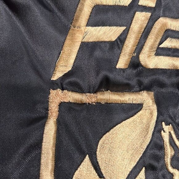 Vtg Pontiac Fiero Wings Racing satin bomber jacket embroidered Scott Uzzel XL - Picture 9 of 12